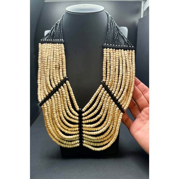 Statement Beaded Layered Necklace - Boho Tribal Style - Picture 7 of 9